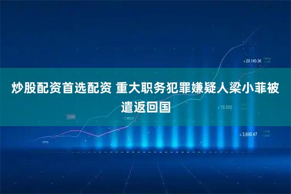 炒股配资首选配资 重大职务犯罪嫌疑人梁小菲被遣返回国